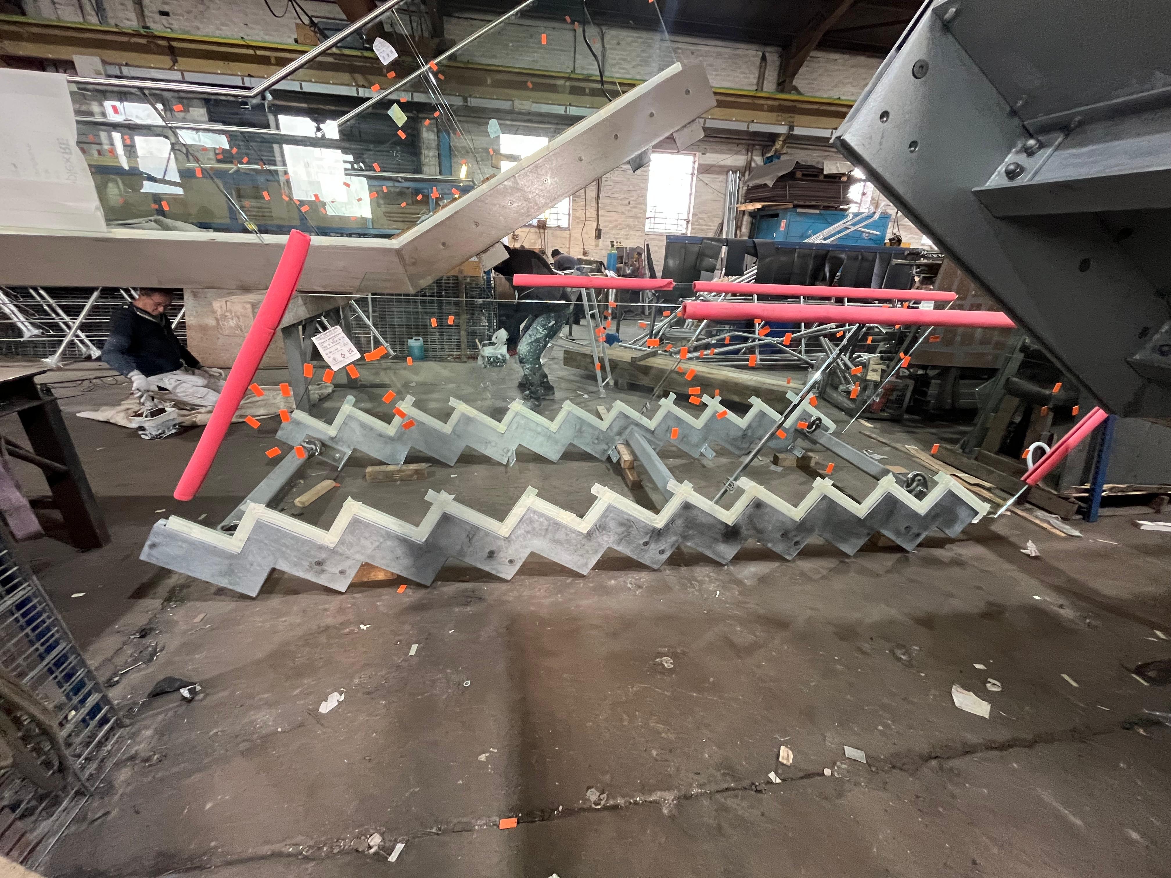 Spray painted staircase - side view London
