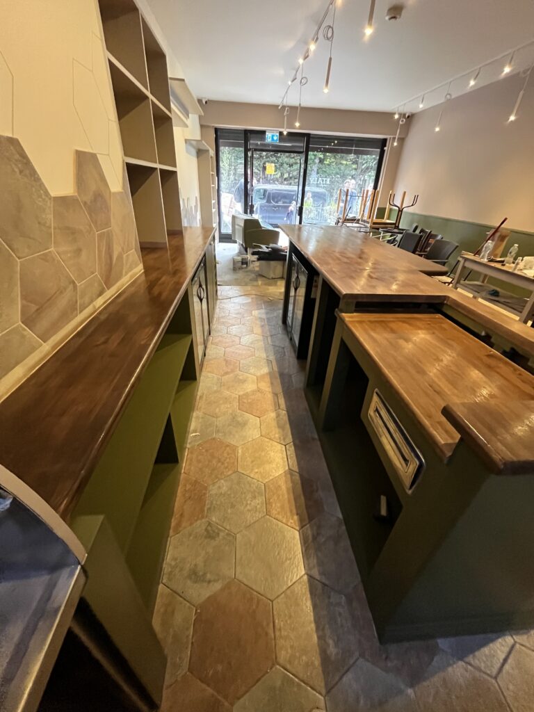 Wood finishing and varnishing London restaurant